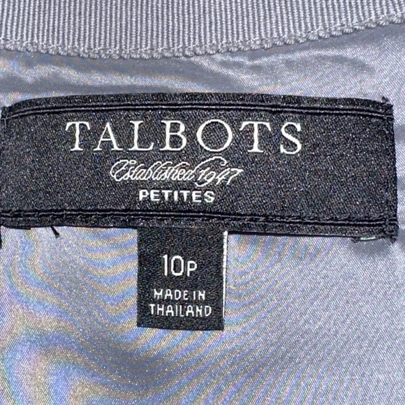 Talbots Lined Blend Women’s Gray Pleated Shimmer Skirt Size 10P - Picture 3 of 4